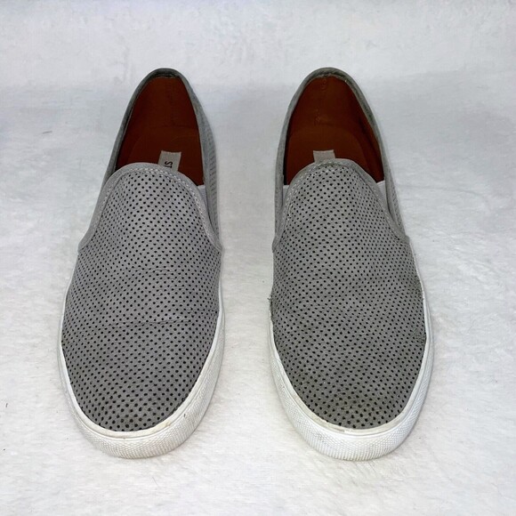Steve Madden Zarayy Perforated Faux Suede Slip on Sneakers Flats Grey Womens 8.5 - Picture 4 of 10